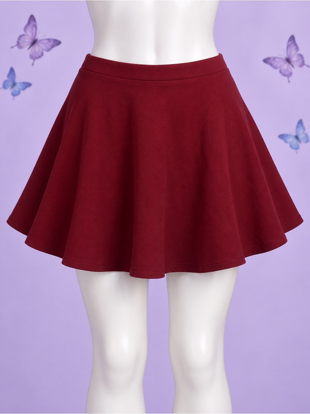 Charlotte Russe Wine Red Circle Skirt